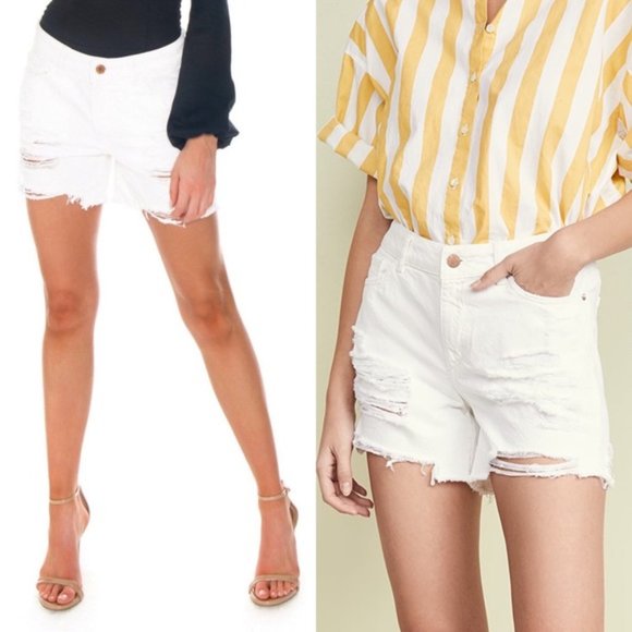 NWT DL1961 Karlie White Distressed Shorts - Picture 5 of 8
